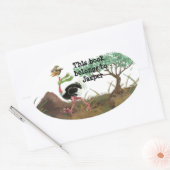 Desert Ostrich Runner Ovaler Aufkleber (Umschlag)