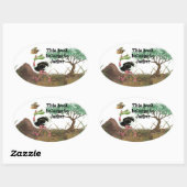 Desert Ostrich Runner Ovaler Aufkleber (Blatt)