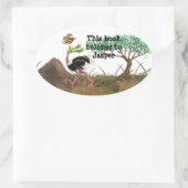 Desert Ostrich Runner Ovaler Aufkleber (Tasche)