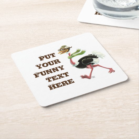 Desert Ostrich Runner Rechteckiger Pappuntersetzer (angewinkelt)