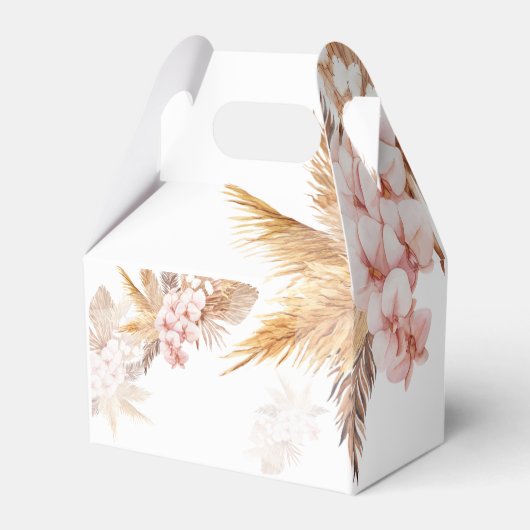 Desert Palms Pampas Grass Boho Brautparty Geschenkschachtel (Rückseite)