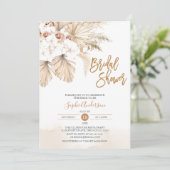 Desert Pampas Grass Boho Brautparty Einladung (Stehend Vorderseite)