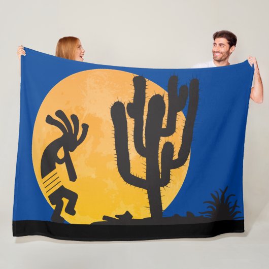 Desert Petroglyph Kokopelli Fleece Blanket (Beispiel)