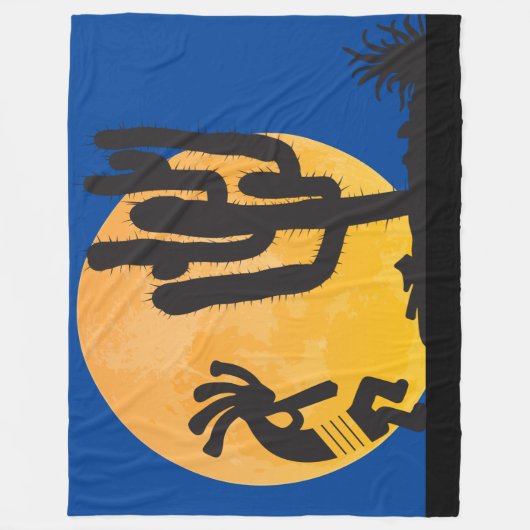 Desert Petroglyph Kokopelli Fleece Blanket (Vorderseite)