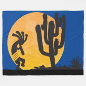 Desert Petroglyph Kokopelli Fleece Blanket (Vorderseite (Horizontal))