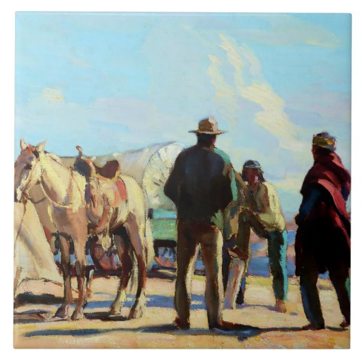 "Desert Rendezvous" von Carl Oscar Borg Fliese (Vorderseite)