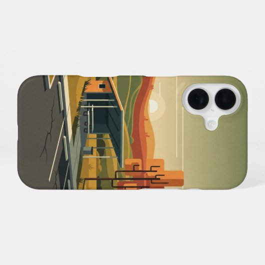 Desert Rest Stop iPhone 16 Hülle (Rückseite (Horizontal))