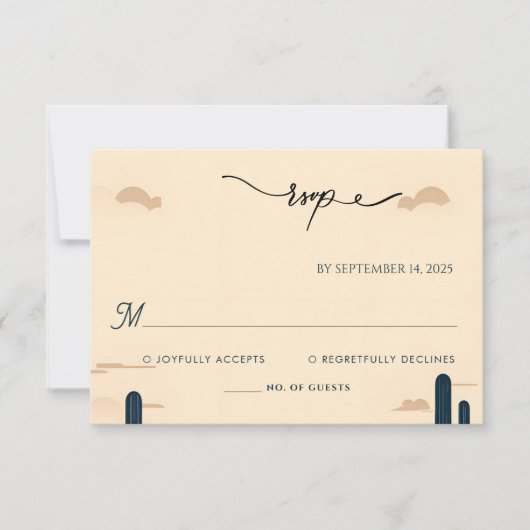 Desert Rodeo Retro Pferd Rustikale Western Hochzei RSVP Karte (Vorderseite)