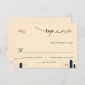 Desert Rodeo Retro Pferd Rustikale Western Hochzei RSVP Karte (Vorne/Hinten)