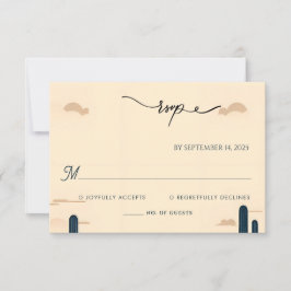 Desert Rodeo Retro Pferd Rustikale Western Hochzei RSVP Karte