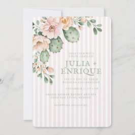 Desert Rose and Cactus Wedding Einladung