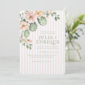 Desert Rose and Cactus Wedding Einladung (Stehend Vorderseite)