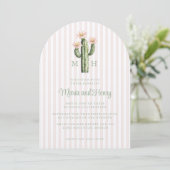 Desert Rose Cactus Monogram Wedding Einladung (Stehend Vorderseite)
