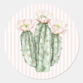 Desert Rose Cactus  Runder Aufkleber