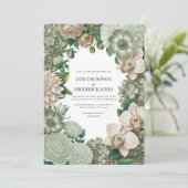 Desert Sage, Aloe Mist & Sandstone Beige Wedding Einladung (Stehend Vorderseite)