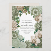 Desert Sage, Aloe Mist & Sandstone Beige Wedding Einladung (Vorne/Hinten)