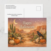 Desert Sage Cactus Halloween Feiertagspostkarte (Vorne/Hinten)