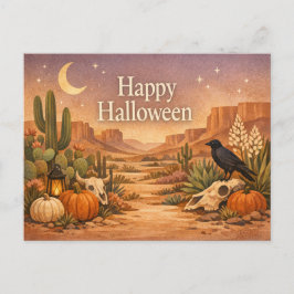 Desert Sage Cactus Halloween Feiertagspostkarte