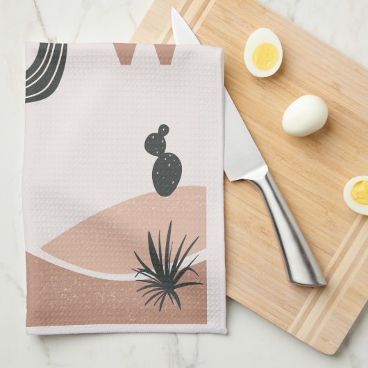 Desert Saguaro Cactus Modern Geschirrtuch (Viertel Falte)