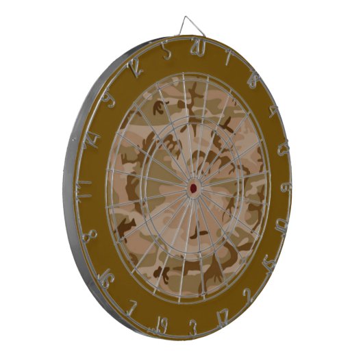 Desert Sand Camouflage Dart Board Dartscheibe (Vorderseite Links)