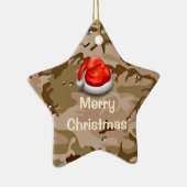 Desert Sand Camouflage Star Frohe Weihnachtsfeier Keramik Ornament (Rechts)