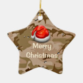 Desert Sand Camouflage Star Frohe Weihnachtsfeier Keramik Ornament (Vorne)