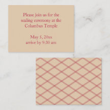 Desert Sand Diamonds Temple Sealing Einladung