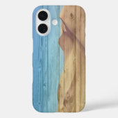 Desert Sand Dunes Beautiful Blue Sky On Wood Grain Case-Mate iPhone Hülle (Rückseite)