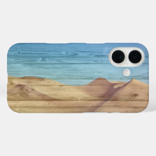 Desert Sand Dunes Beautiful Blue Sky On Wood Grain Case-Mate iPhone Hülle (Rückseite (Horizontal))