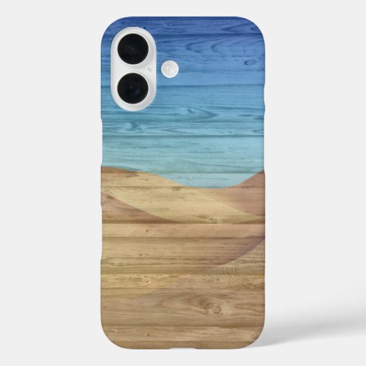 Desert Sand Dunes Beautiful Blue Sky On Wood Grain Case-Mate iPhone Hülle (Rückseite)