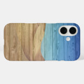 Desert Sand Dunes Beautiful Blue Sky On Wood Grain Case-Mate iPhone Hülle (Rückseite (Horizontal))