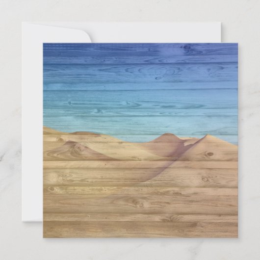 Desert Sand Dunes Beautiful Blue Sky On Wood Grain Karte (Vorderseite)