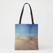 Desert Sand Dunes Beautiful Blue Sky On Wood Grain Tasche (Vorderseite)