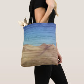 Desert Sand Dunes Beautiful Blue Sky On Wood Grain Tasche (Von Nahem)