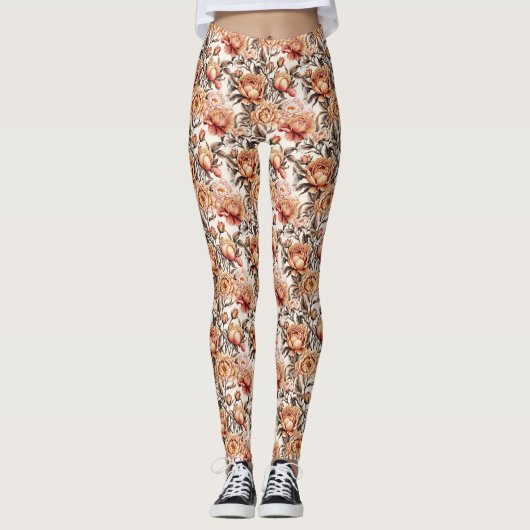Desert Sand Floral Leggings (Vorderseite)