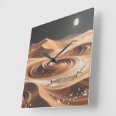 Desert Sands Wall Clock Quadratische Wanduhr (Winkel)