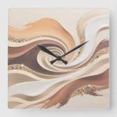 Desert Sands Wall Clock Quadratische Wanduhr (Vorderseite)