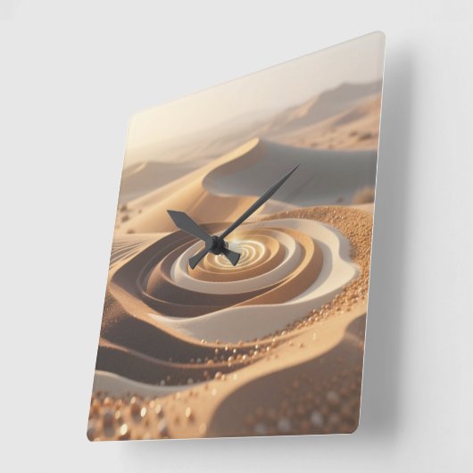 Desert Sands Wall Clock Quadratische Wanduhr (Winkel)