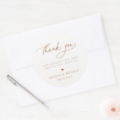 Desert Sienna Minimalistisch Wedding Vielen Dank Runder Aufkleber (Umschlag)