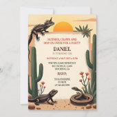 Desert Snake Reptile Themed Kindergeburtstag Party Einladung (Vorderseite)