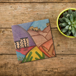 Desert Southwest Arizona Cactus ceramic tile  Fliese