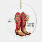 Desert/Southwest Cowboy Christmas Boots Keramik Ornament (Links)
