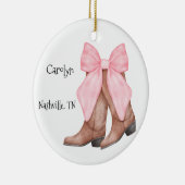 Desert/Southwest Pink Cowboy Boots Keramik Ornament (Rechts)