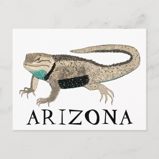 Desert Spiny Lizard ARIZONA Wilde Tierart Art Postkarte (Vorderseite)