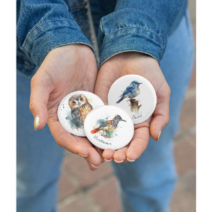 Desert Spirit, Roadrunner im Wasserfarben-Design Button