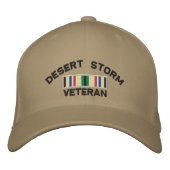 Desert Storm Veteran Bestickte Baseballkappe (Vorderseite)