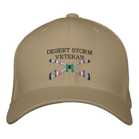 Desert Storm Veteran Cavalry überquerte Sabers Hat Bestickte Baseballkappe (Vorderseite)