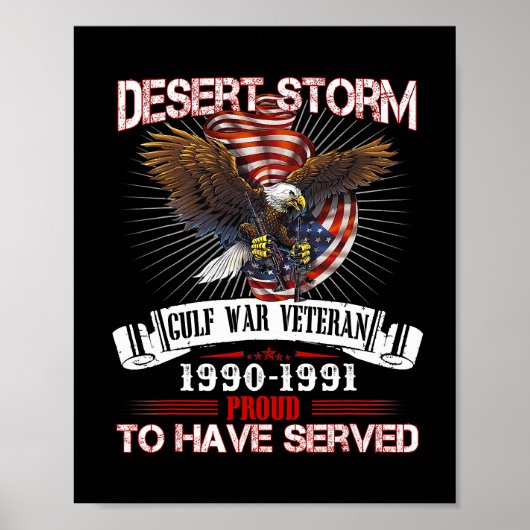 Desert Storm Veteran T Shirt Veteran Proud für Fet Poster (Vorne)