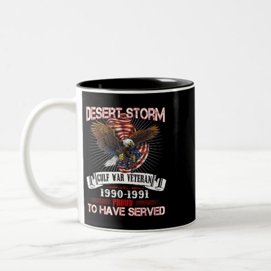 Desert Storm Veteran T Shirt Veteran Proud für Fet Zweifarbige Tasse (Links)