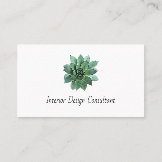 Desert Succulent Boho Botanical QR code Visitenkarte (Vorderseite)